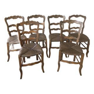 French Provincial Ladder-Back Dining Chairs - Set of 6 For Sale