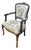 Vintage French Louis XV–Style Carved Wood Tapestry Armchair For Sale
