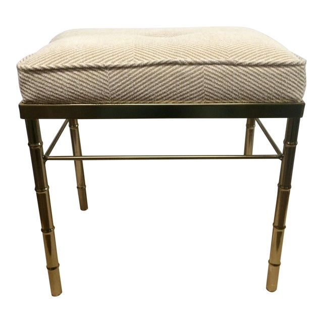 Brass Colored Faux Bamboo Stool Chairish