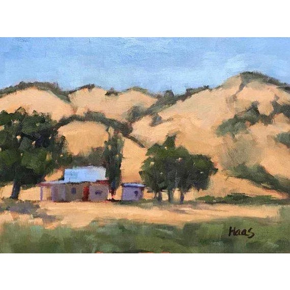 Quiet Places Collection — Pierce Road Cottage, Benicia Plein‑Air Landscape (Original Oil on Canvas) For Sale In Reno/Lake Tahoe - Image 6 of 13