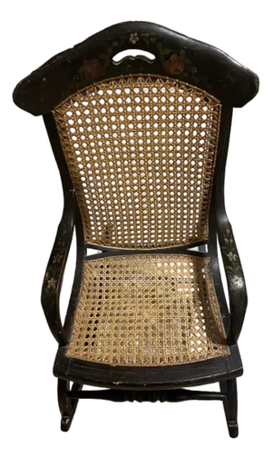 Hand Painted Victorian Child's Rocking Chair - Circa 1875