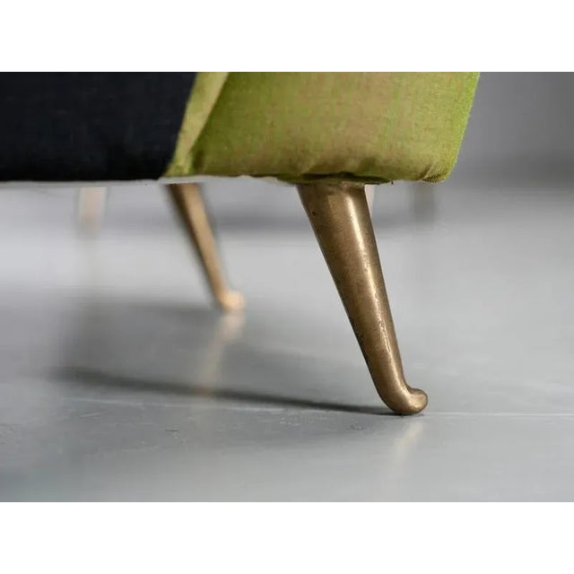 Black Vintage Lounge Chairs in Fabric and Brass by Isa Bergamo, 1950s, Set of 2 For Sale - Image 8 of 10