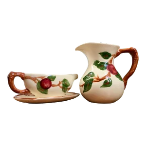 Vintage Franciscan Apple Pitcher and Gravy Boat Set- 2 Pieces