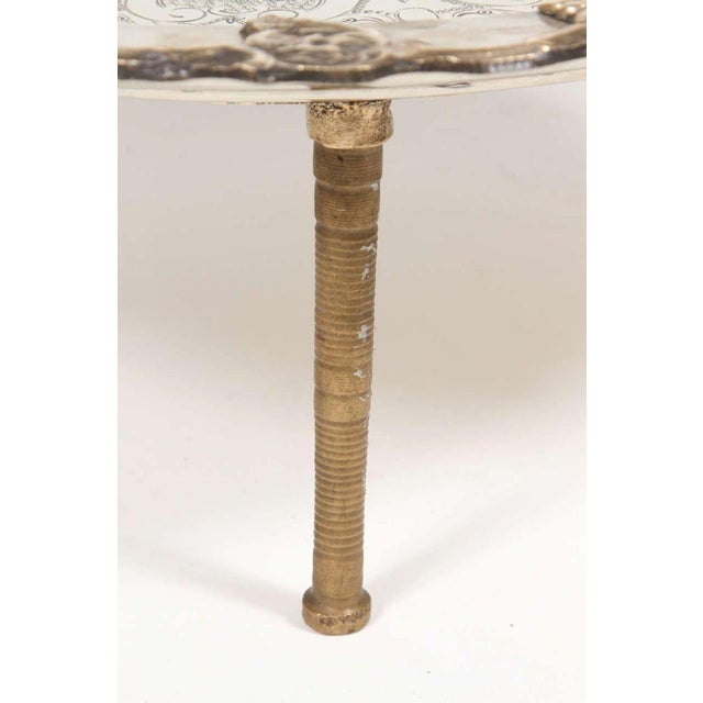 Antique Moroccan Silver-Plated Tea Tray Table on Removable Legs Fez, Circa 1920 For Sale - Image 10 of 10