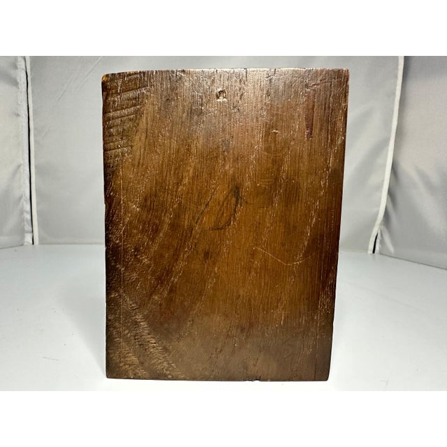 Antique Bas Relief Wood Carving: Saint John Portrait Plaque For Sale - Image 6 of 9