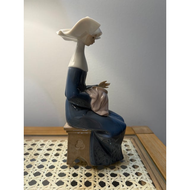 Lladro Mid 20th Century Time to Sew Lladro Porcelain Figurine For Sale - Image 4 of 8