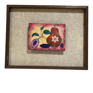 1960s Modern Fruit Still Life Enamel Painting