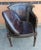 Mid Century Empire Leather Upholstered and Nailhead Studded Mahogany Arm Chair For Sale - Image 4 of 11