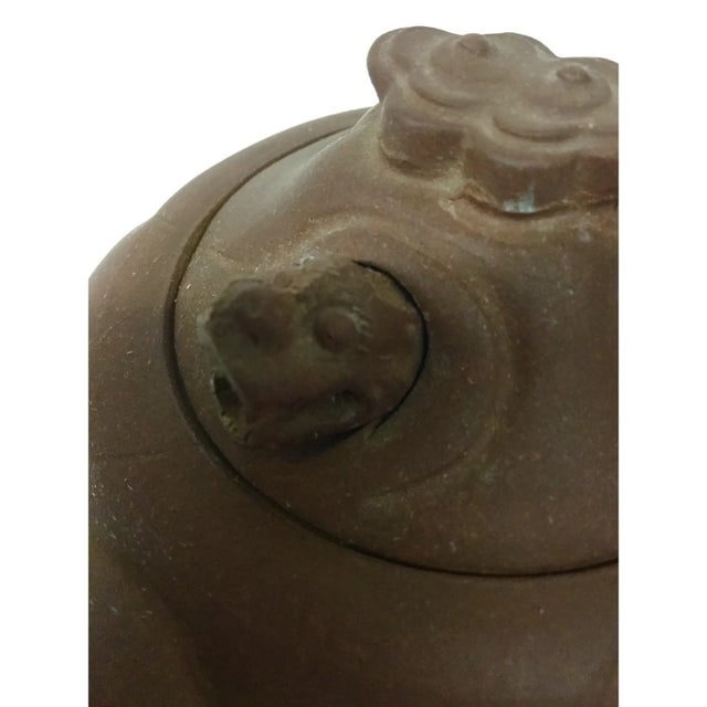 Vintage Chinese Clay Teapot For Sale - Image 4 of 12