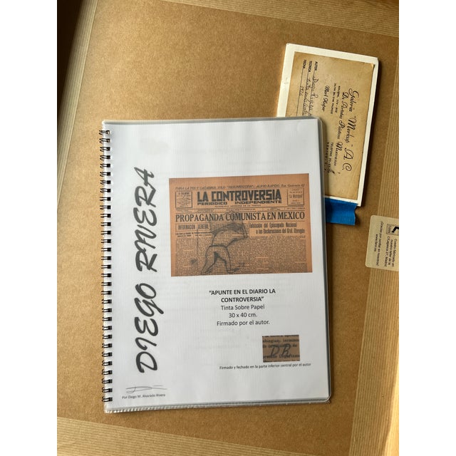 Diego Rivera, Composition, Original Ink Drawing on Paper, 1926 For Sale - Image 3 of 9