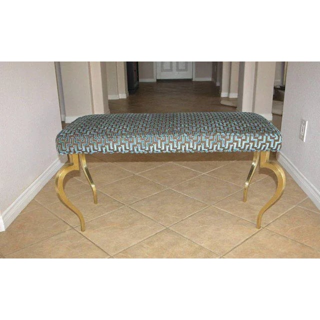 Italian Mid-Century Modernist Cabriole Leg Brass Bench For Sale - Image 10 of 12