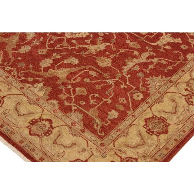 Shabby Chic 1990s Shabby Chic Kafkaz Red/Gold Wool Rug -8'6 X 11'5 For Sale - Image 3 of 8