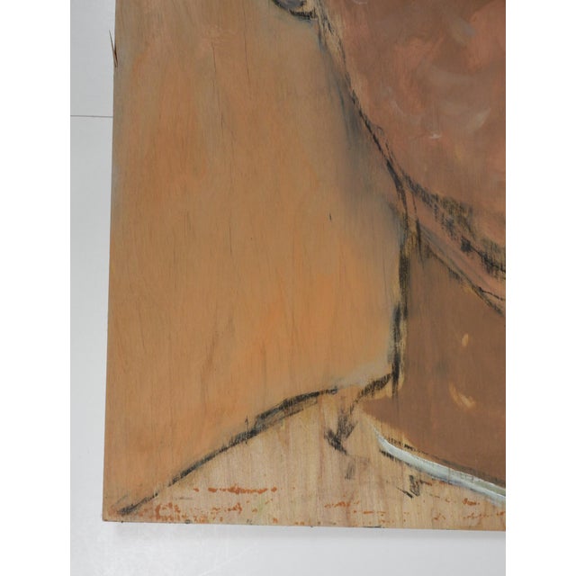 Contemporary gouache and charcoal on wood panel expressionist portrait painting by K. C. Bacon (1948-2026) Washington....