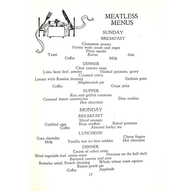 White "Meatless Meals" 1931 Adams, Jean Prescott For Sale - Image 8 of 10