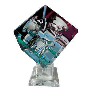 1980s Shlomi Haziza Style Large Lucite Prism Sculpture