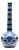 Handmade Ceramic Long-Neck Vase (25cm) – Classic Blue & White Floral Art – Iznik Decor For Sale