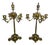 Antique Brass Candelabra Pair, Movement Gold Gilt Finish For Sale