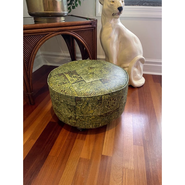 Mid-Century Modern MCM Boho 1960s Ottoman For Sale - Image 3 of 5
