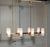 Beautiful 1970s horizontal copper chandelier attributed to Jo Hammerborg for Fog & Mørup Denmark. The eight glass shades...