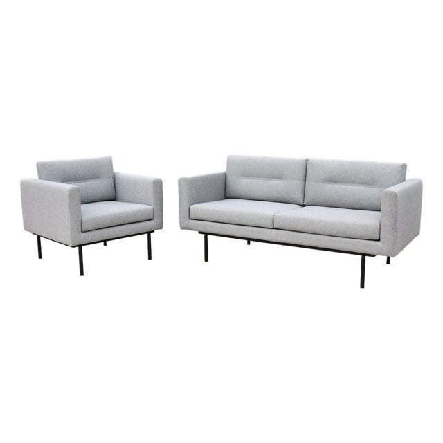Contemporary Andreu World and Gensler Design Element Sofa and Lounge Chair, Set of 2 For Sale