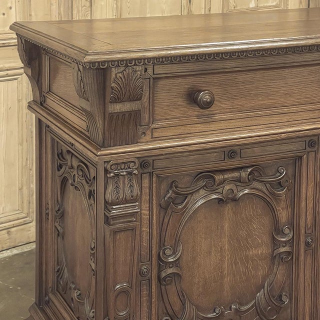 Antique French Louis XIV Renaissance Revival White Oak Buffet For Sale - Image 12 of 18