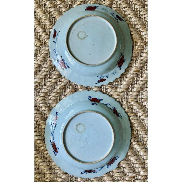 Pair of 18th Century Chinese Export Tobacco Leaf Porcelain Soup Plates For Sale - Image 11 of 11