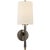 Thomas O'Brien for Visual Comfort Signature Edie Sconce in Bronze and Brass with Linen Shade For Sale
