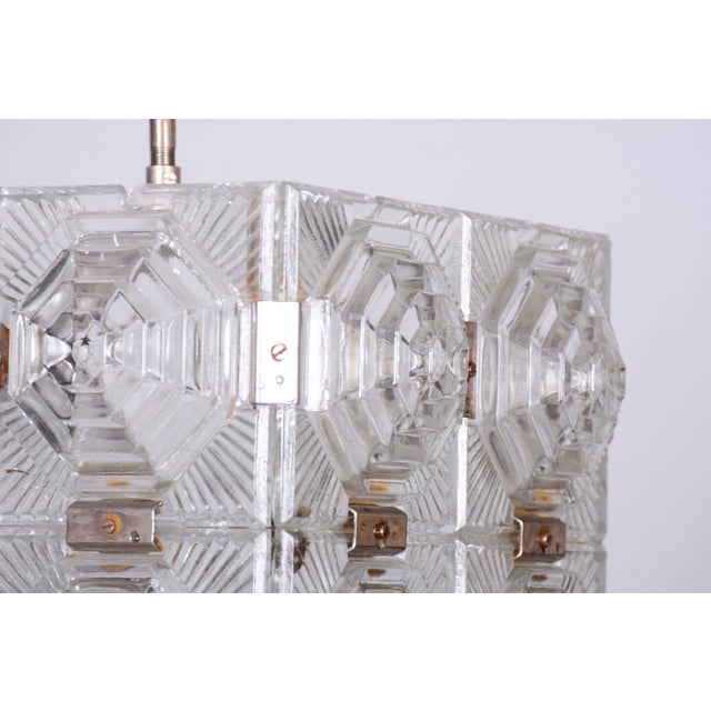 Mid-Century Modern Mid-Century Chandelier in Chrome and Glass by Kamenický Šenov, Czech, 1960s For Sale - Image 3 of 10