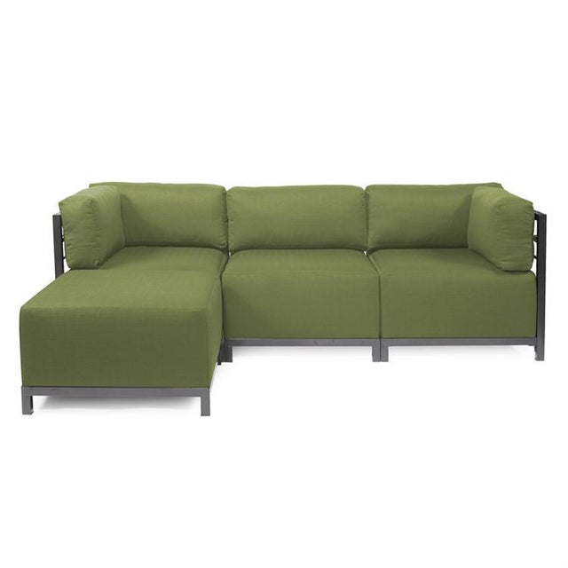 Modern Kenneth Ludwig Chicago Urban Patio Ottoman in Green For Sale - Image 3 of 4