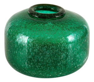 Vintage Emerald Pulegoso Vase with Gold Rim by Livio Seguso for Bisazza, 1993