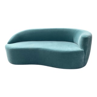 Vintage Custom Kagan Style Cloud Mohair Sofa For Sale