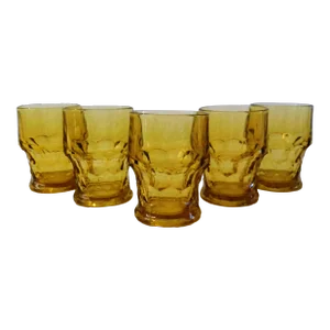 Midcentury Viking Moser Honey Shaded Tumblers, Set of 5
