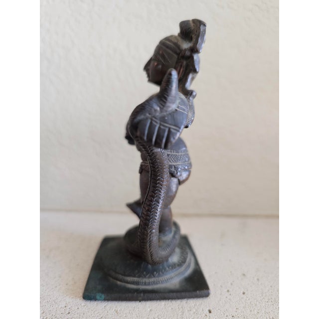 South Indian Nayaka Bronze Sculpture of Krishna Kaliya Damana, Circa 18th Century For Sale - Image 10 of 12