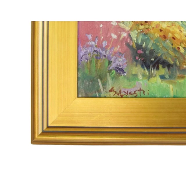 Green Silvio Silvestri, Listed Artist Taos New Mexico Landscape Oil Painting W/ Antiqued Gold Wood Frame For Sale - Image 8 of 11