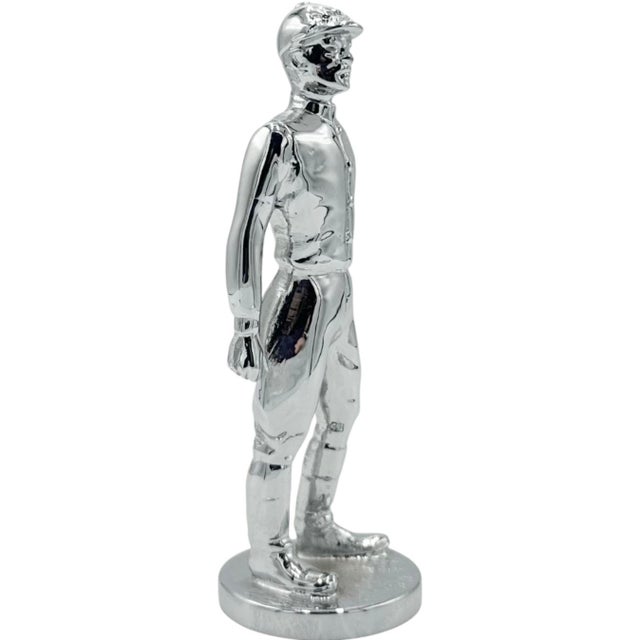 Silver Vintage Louis Lejeune Equestrian Horse Jockey Car Mascot For Sale - Image 8 of 12