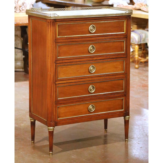 Decorate a bedroom, entry, or living room with this elegant antique French Louis XVI style chiffonier. Crafted in France...