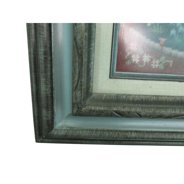 My Only Desire the Lady and the Unicorn Vintage Finished Needlepoint Framed Under Glass For Sale - Image 13 of 16