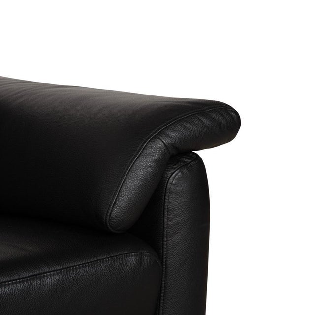 Black Leather Lucca Two-Seater Sofa with Headrest from Willi Schillig For Sale - Image 9 of 16