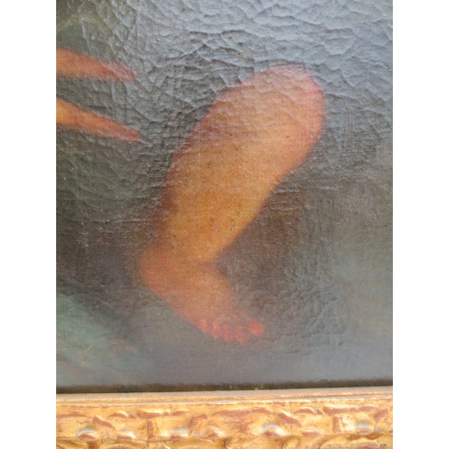 Textile 19th Century Italian Madonna and Child Painting For Sale - Image 7 of 14