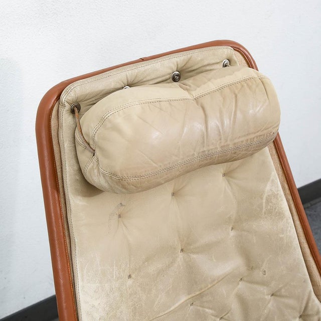 Mid Century Danish Modern Lounge Chair Dux Bruno Mathsson Jetson Leather Swivel For Sale - Image 12 of 12