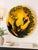 Large Vintage Studio Art Glass Wall Charger – Yellow & Cobalt Abstract Modernist Glass Art, Sculptural Wall Decor, 13”...