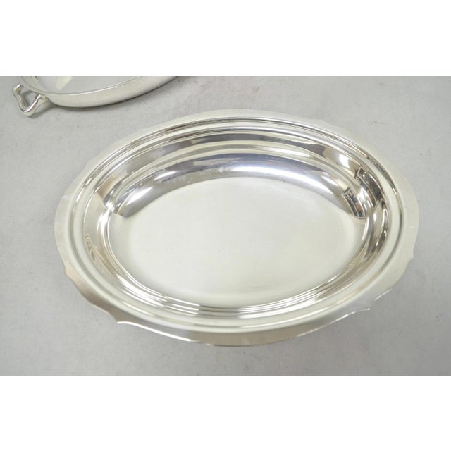Vintage Towle 4046 Silver Plated Oval Covered Vegetable Serving Dish Platter For Sale - Image 10 of 13