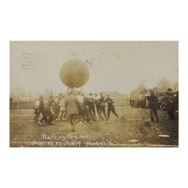 1914 Kirksville Missouri Raising the Ball College Games Snapshot Photograph For Sale