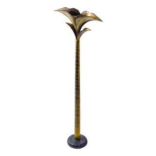 Brass Palm Floor Lamp from Henri Fernandez, 1970s For Sale