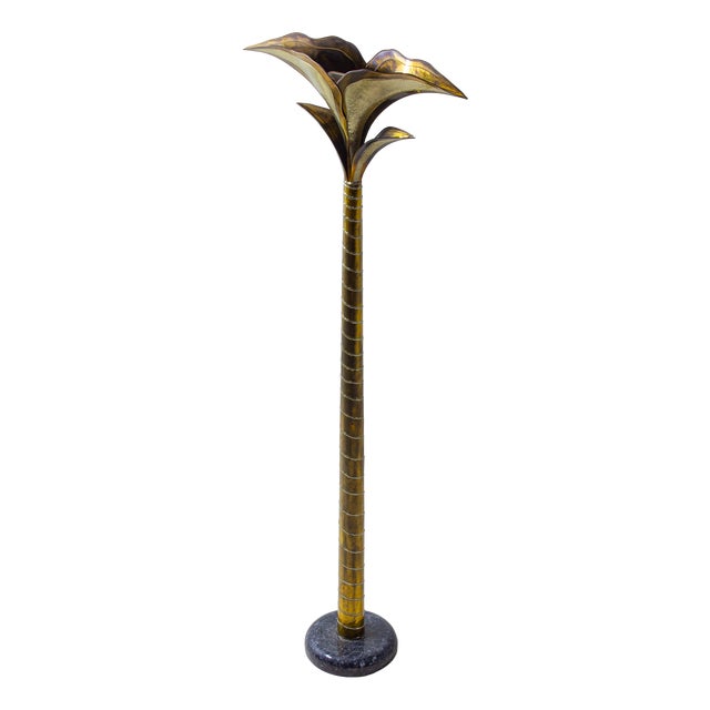 Brass Palm Floor Lamp from Henri Fernandez, 1970s For Sale