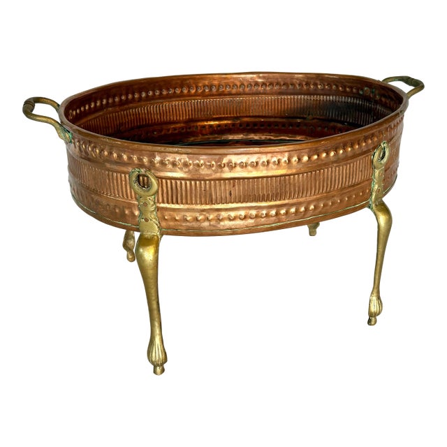 Early 20th Century French Copper and Brass Jardiniere For Sale