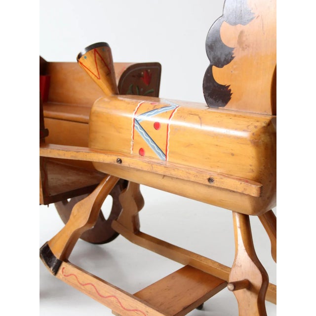 Vintage Folk Art Toy Riding Horse and Cart For Sale - Image 11 of 12