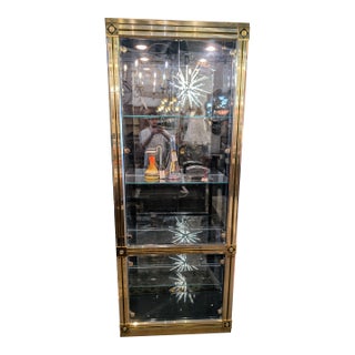 Modern Brass/ Aluminum Curio Cabinet For Sale