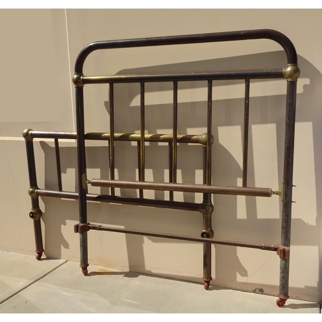Gorgeous Bed Frame in Good Vintage Condition. Solid and Firm. The Rails were reconstucted to fit the Footboard. Please...