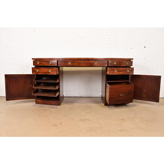 Early 19th Century Antique English Georgian Flame Mahogany Bow Front Sideboard, Circa 1820 For Sale - Image 5 of 12